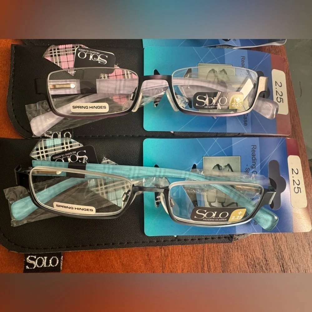 Bundle lot of 6 NEW Designer Reading Glasses Fashion style Multi Pack 2.25 Metal